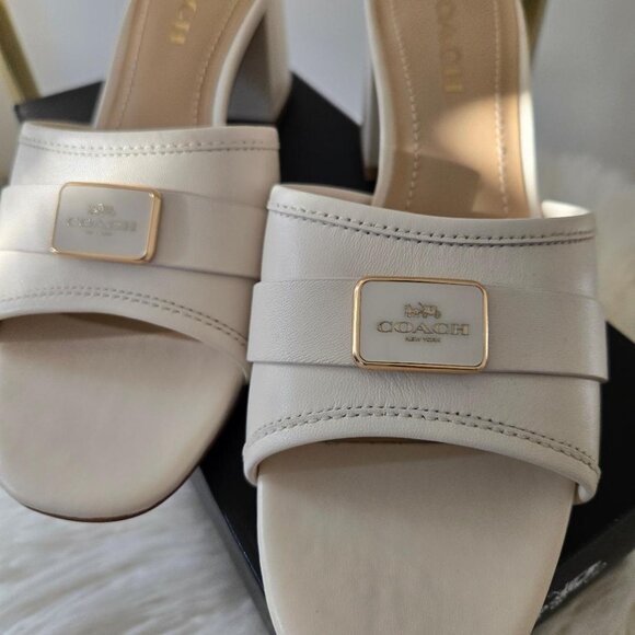 Coach Marcey leather heel sandal slide BRAND NEW! size 9 - Picture 10 of 14